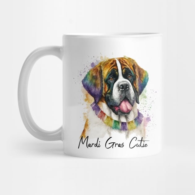 Mardi Gras Cutie Saint Bernard by Trinket Trickster